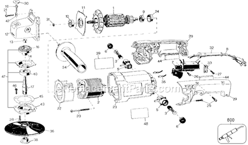 Page A Diagram and Parts List for 6124 Type 101 Black and Decker Sander Polisher